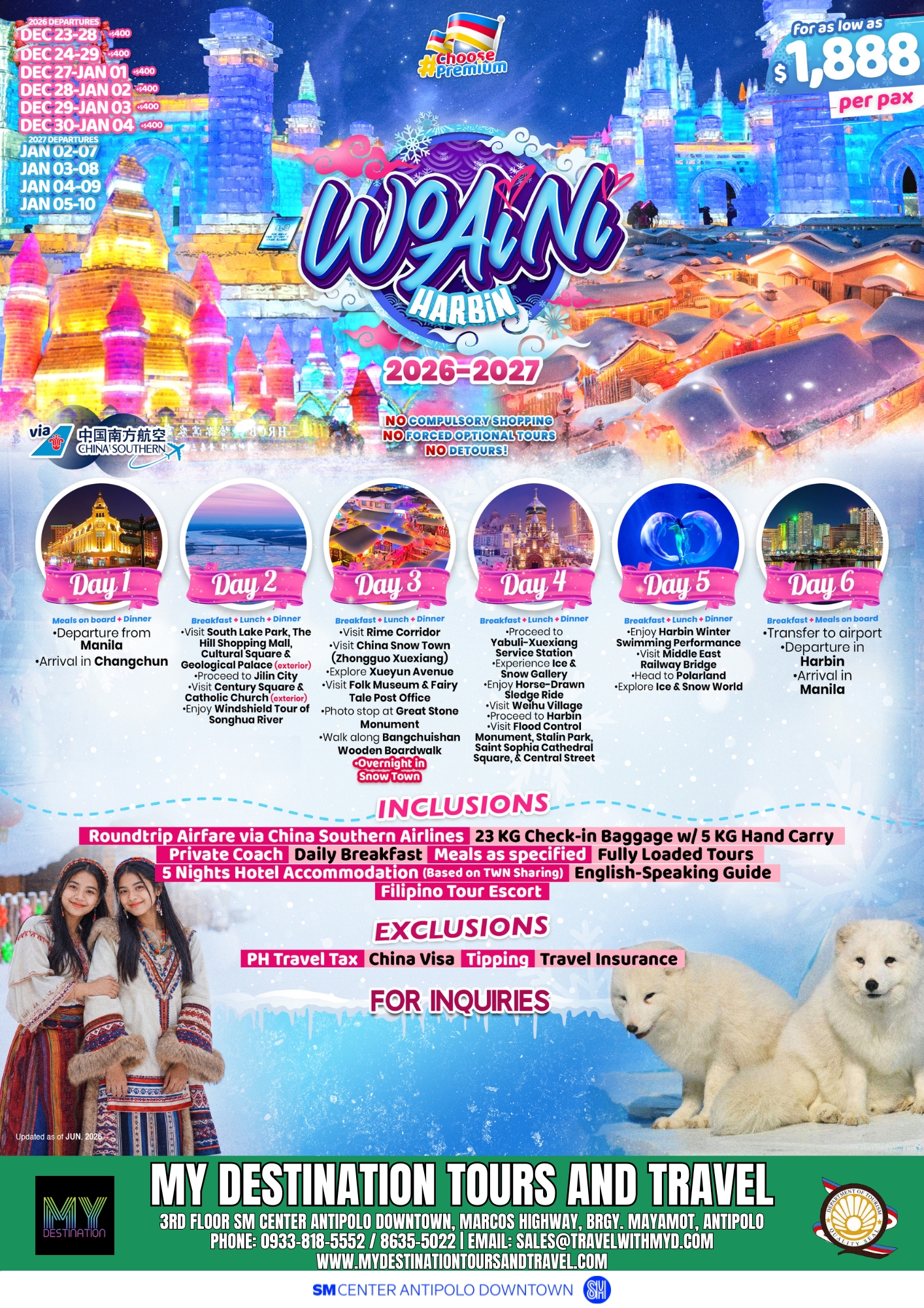 Wo Ai Ni China — Harbin Ice Festival 2026-2027 Package Flyer