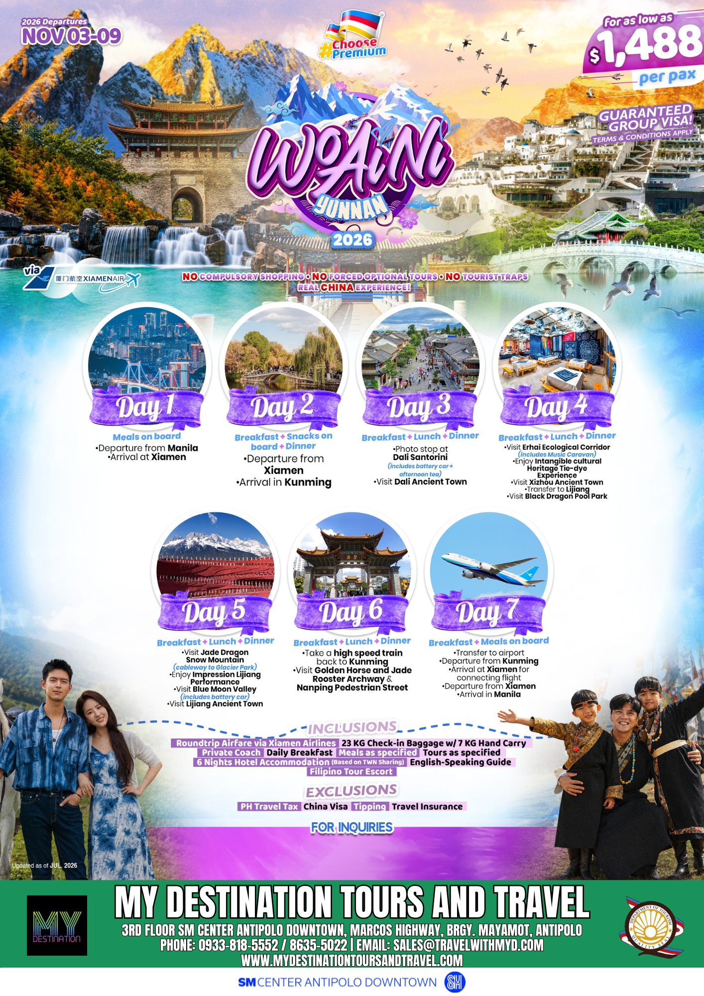 Wo Ai Ni China — Yunnan 2026 Package Flyer