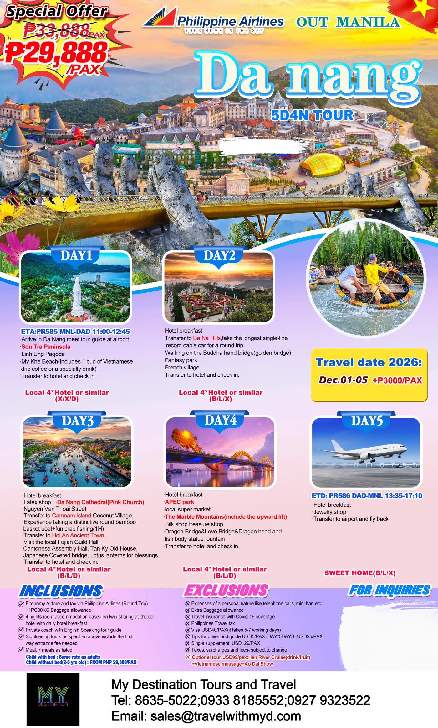 Da Nang 5D4N Tour via Philippine Airlines