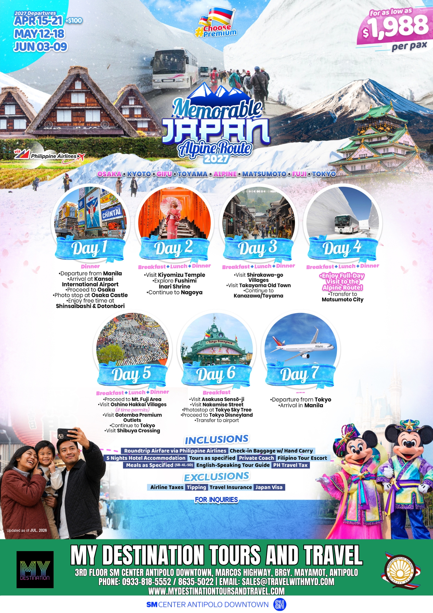Memorable Japan — Alpine Route 2027 Package Flyer