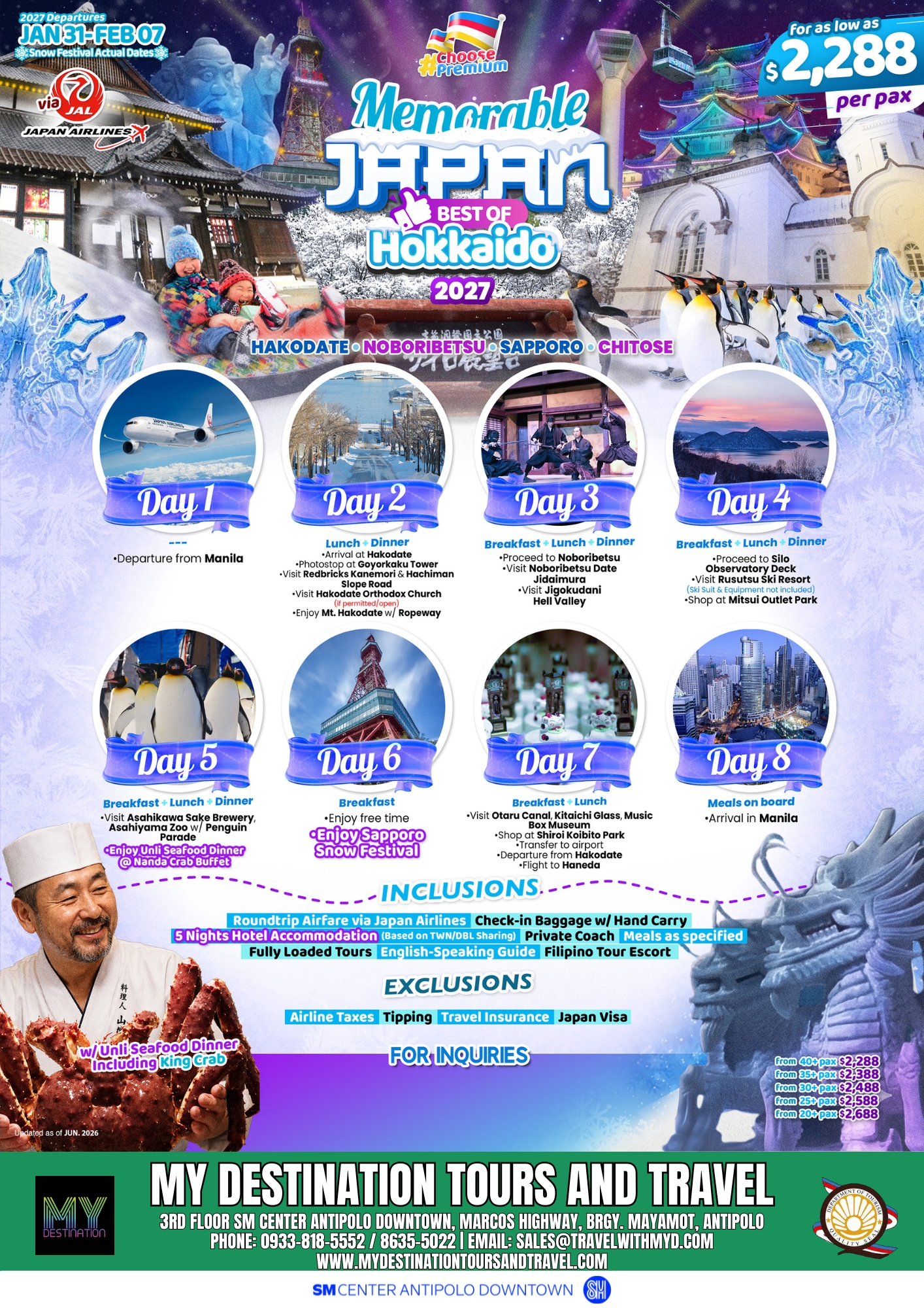 Memorable Japan — Hokkaido Snow Festival 2027 Package Flyer