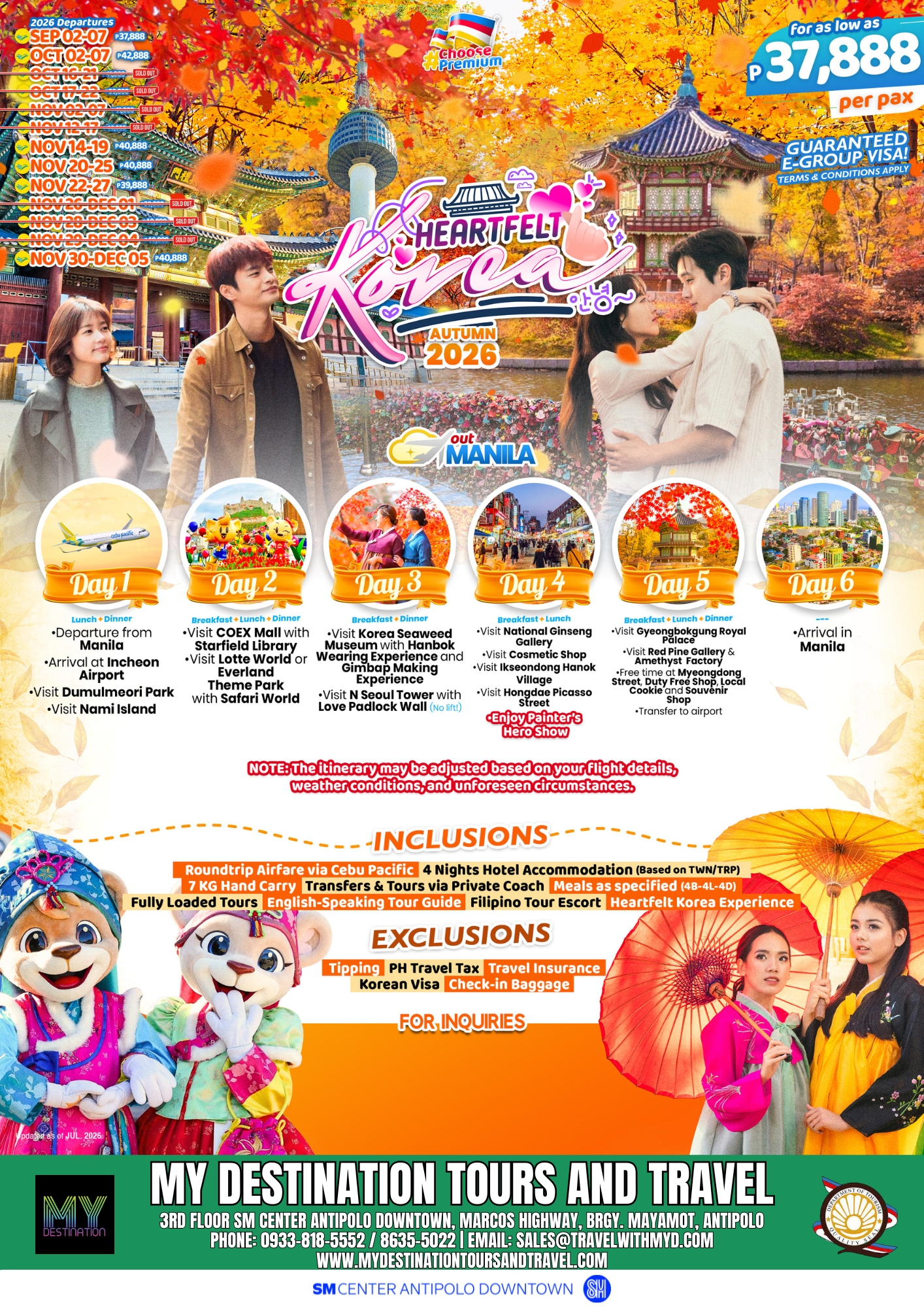 Heartfelt Korea — Autumn 2026 Package Flyer