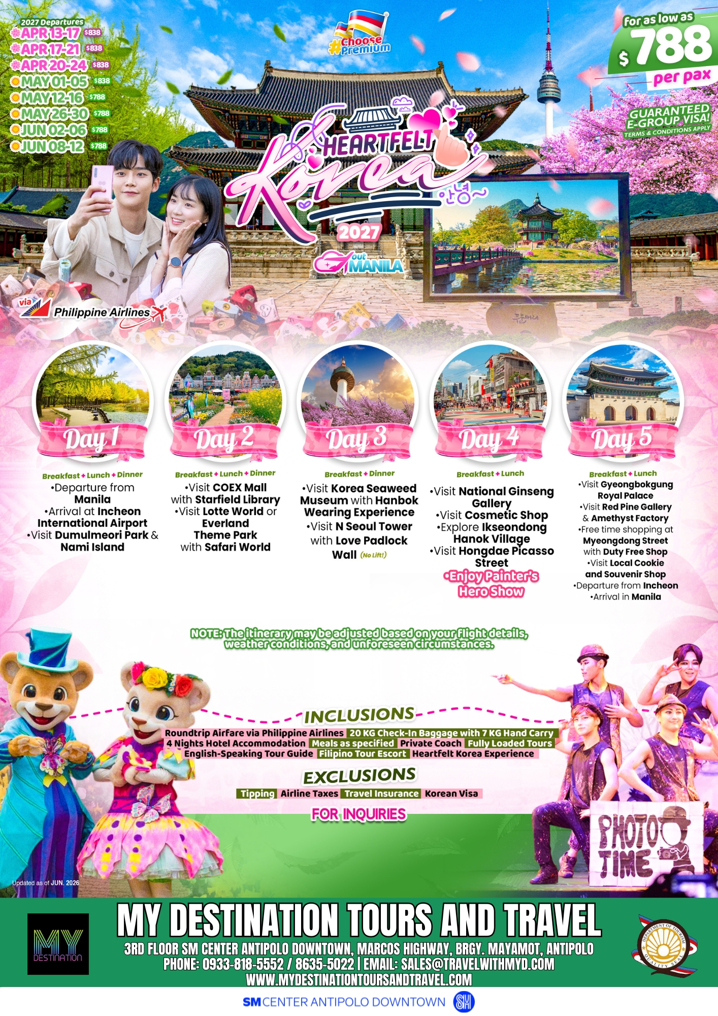 Heartfelt Korea — via Philippine Airlines (2027) Package Flyer