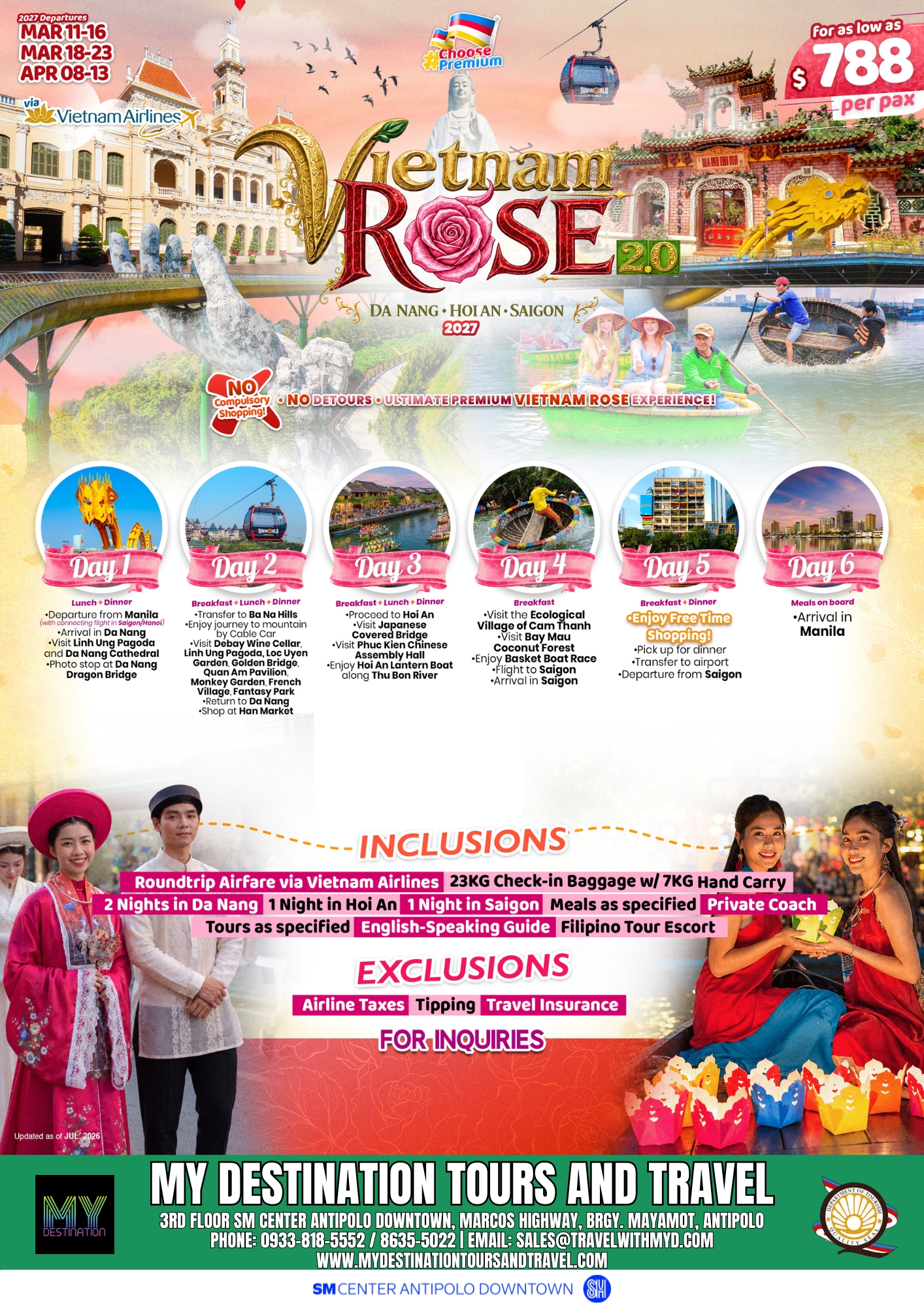 Vietnam Rose 2.0 — via Vietnam Airlines (2027) Package Flyer