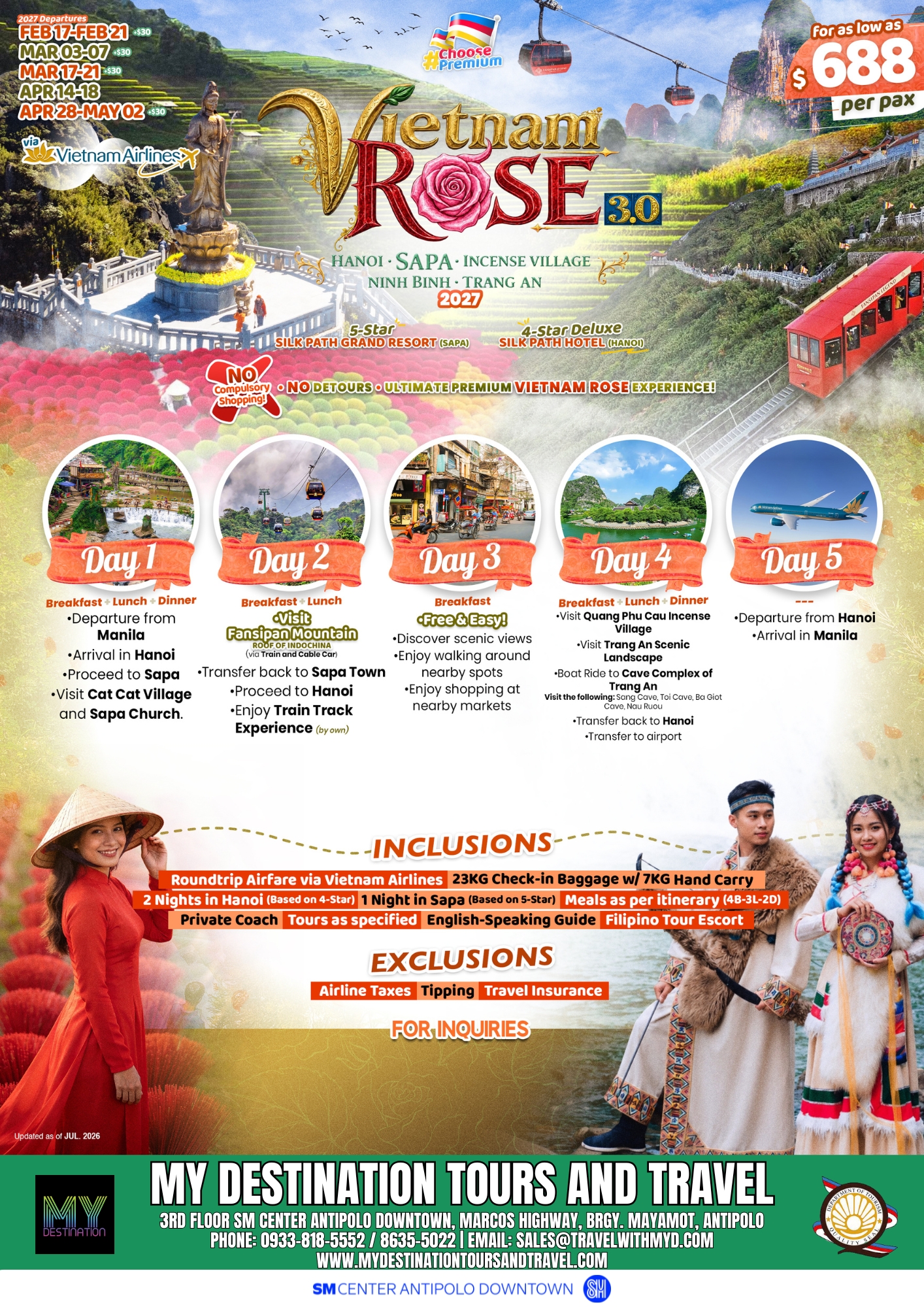 Vietnam Rose 3.0 — via Vietnam Airlines (2027) Package Flyer