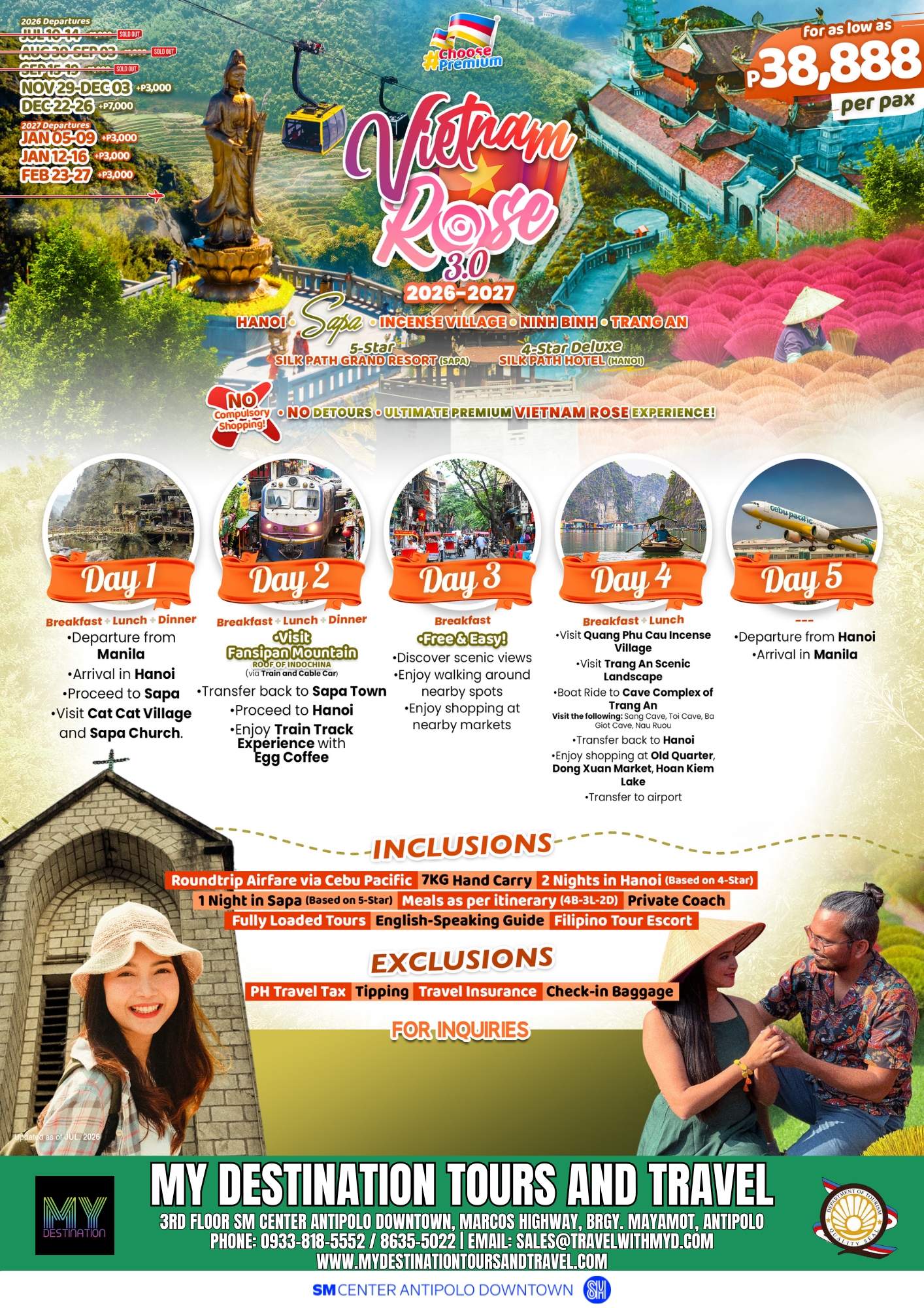Vietnam Rose 3.0 (5D4N) 2026-2027 Package Flyer
